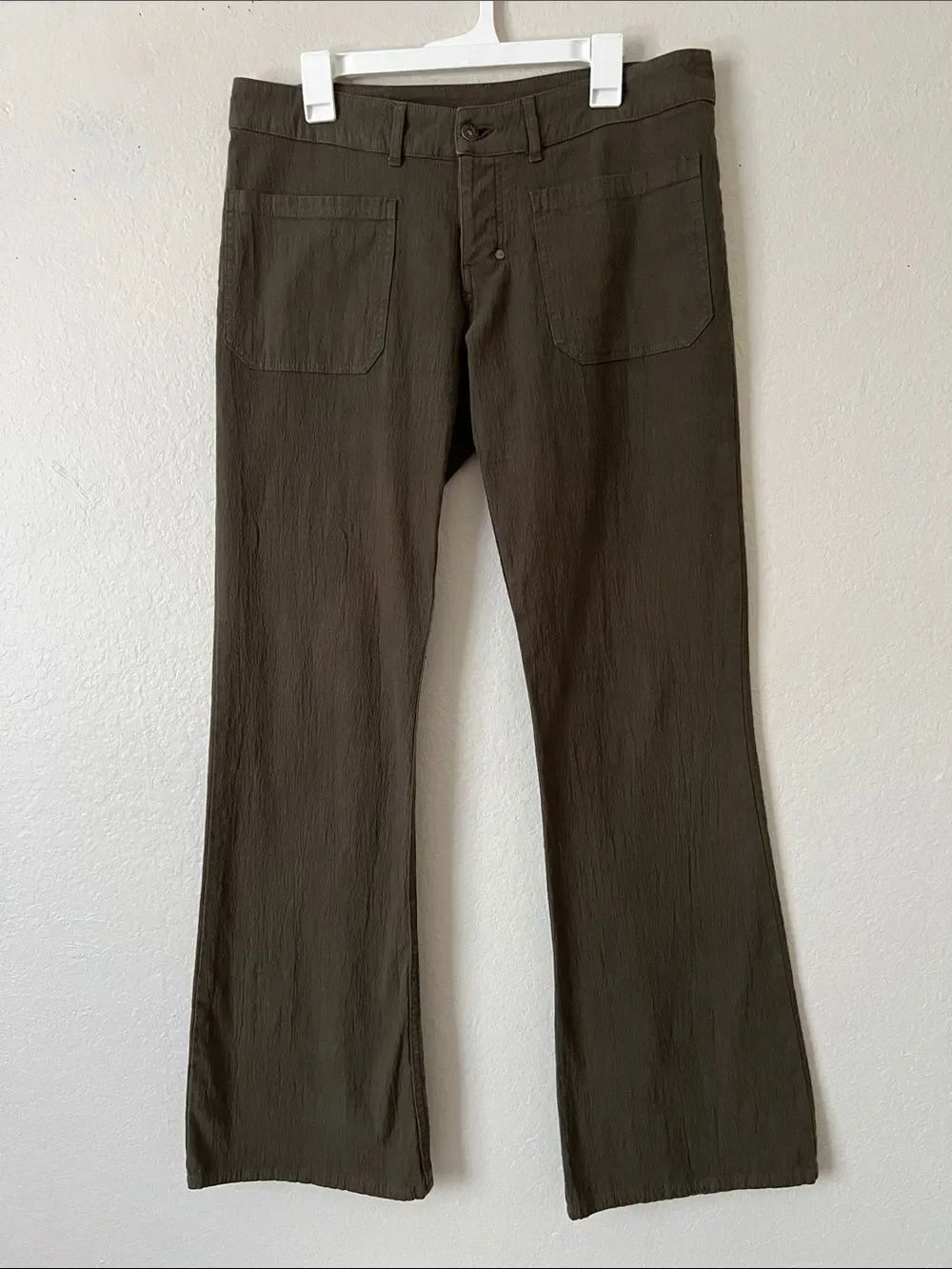 Like New! RUFSKIN Stretch Cotton Twill Flare Leg Button Fly Pants Forest 34